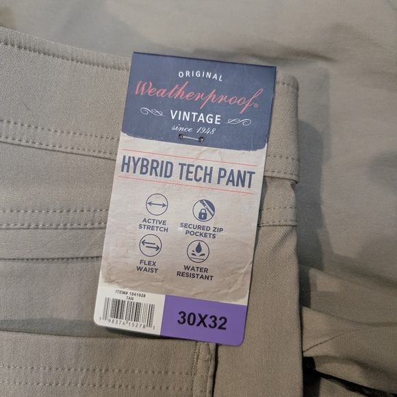 NWT Weatherproof Hybrid Tech Pants Mens 30x32 Khaki Outdoor - Picture 3 of 3
